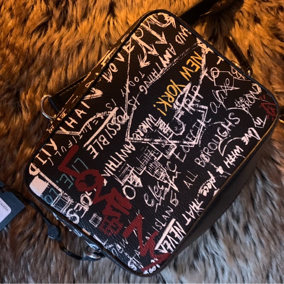 NEW DKNY Cleo Top Zip Camera Handbag Shoulder Purse Chain Strap Tattoo New York - Picture 15 of 15